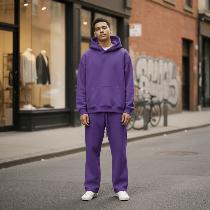 Oversized Hoodie & Jogger Set – Violett - Elevé