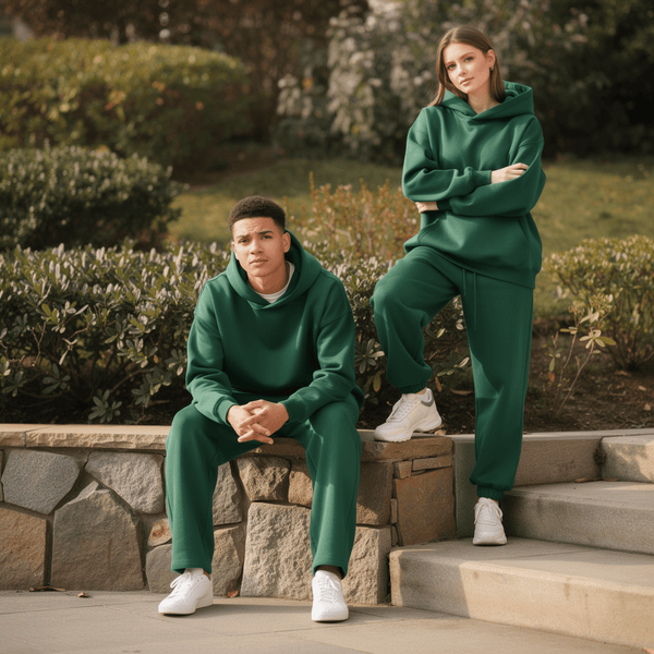 Oversized Hoodie & Jogger Set – Grün - ELEVYN