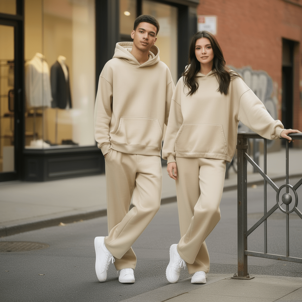 Oversized Hoodie & Jogger Set – Beige - ELEVYN