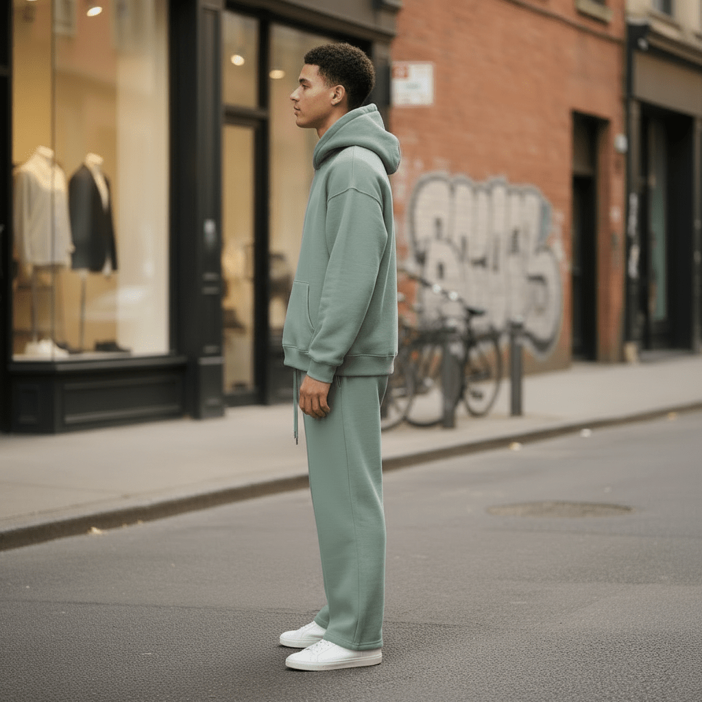 Oversized Hoodie & Jogger Set – Salbeigrau - Elevé
