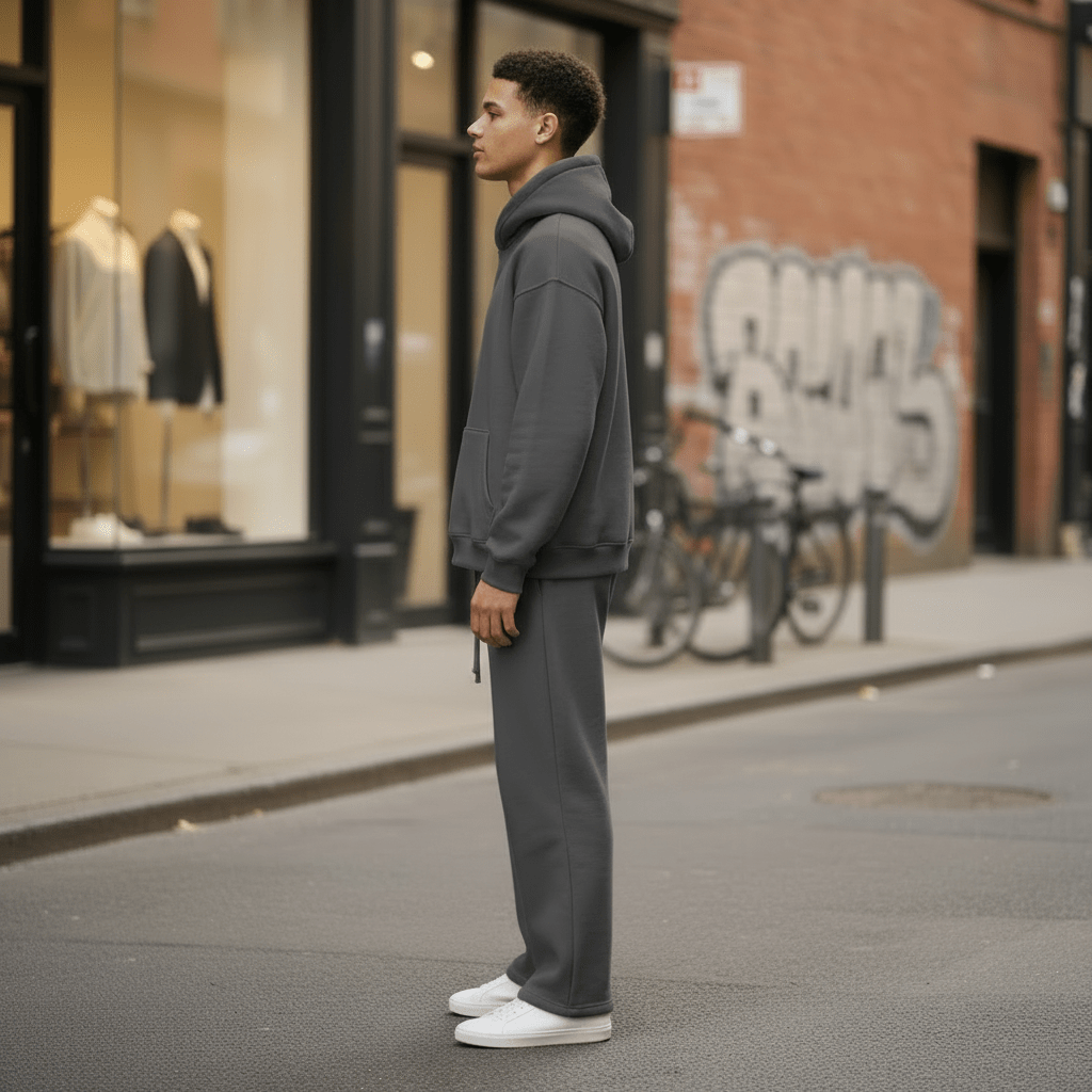 Oversized Hoodie & Jogger Set – Dunkelgrau - Elevé