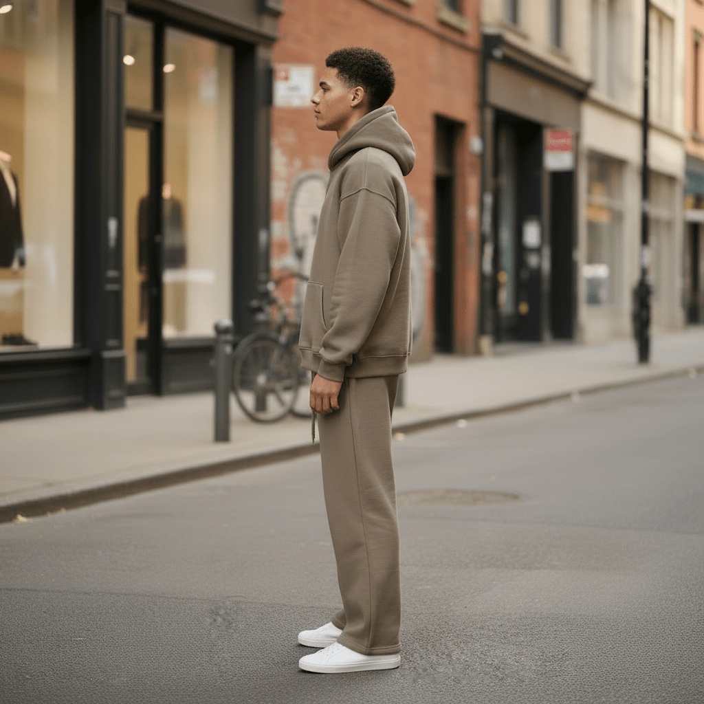 Oversized Hoodie & Jogger Set – Braun - Elevé