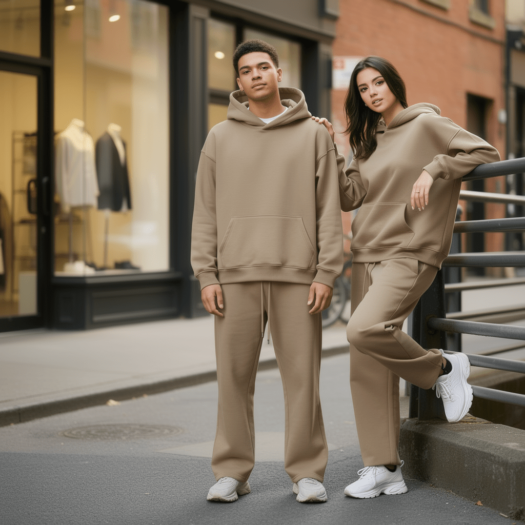 Oversized Hoodie & Jogger Set – Braun - ELEVYN
