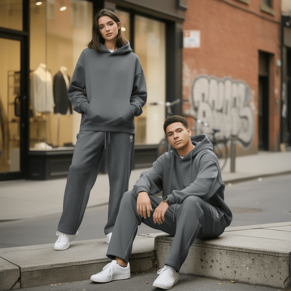 Oversized Hoodie & Jogger Set – Dunkelgrau - ELEVYN
