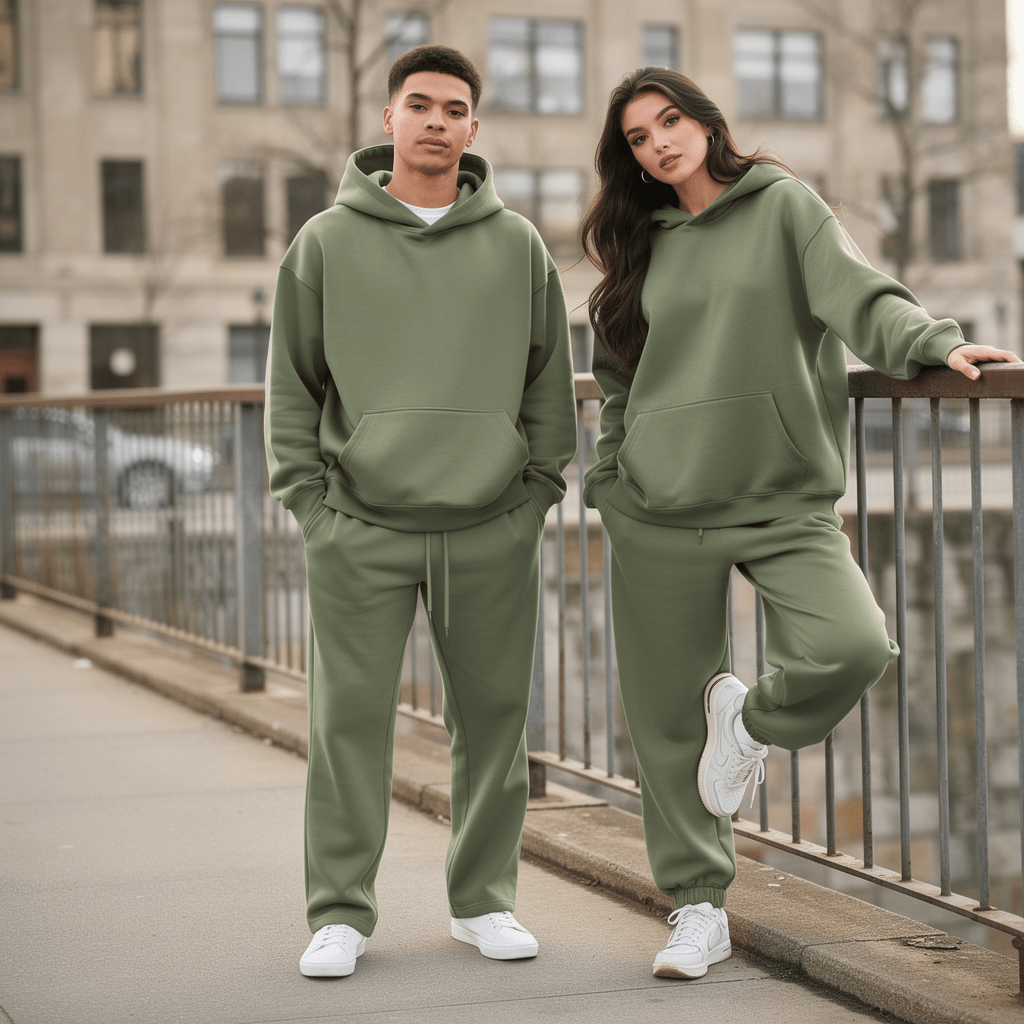 Oversized Hoodie & Jogger Set – Khaki - ELEVYN