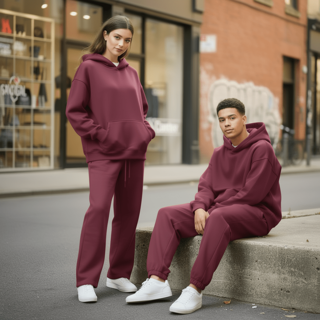 Oversized Hoodie & Jogger Set – Bordeaux - ELEVYN