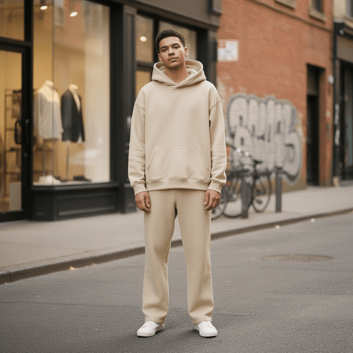Oversized Hoodie & Jogger Set – Beige - ELEVYN
