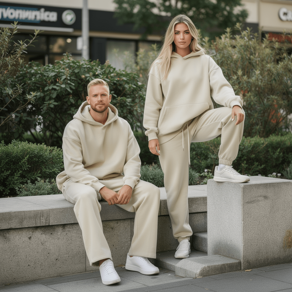 Oversized Hoodie & Jogger Set – Cremebeige - ELEVYN