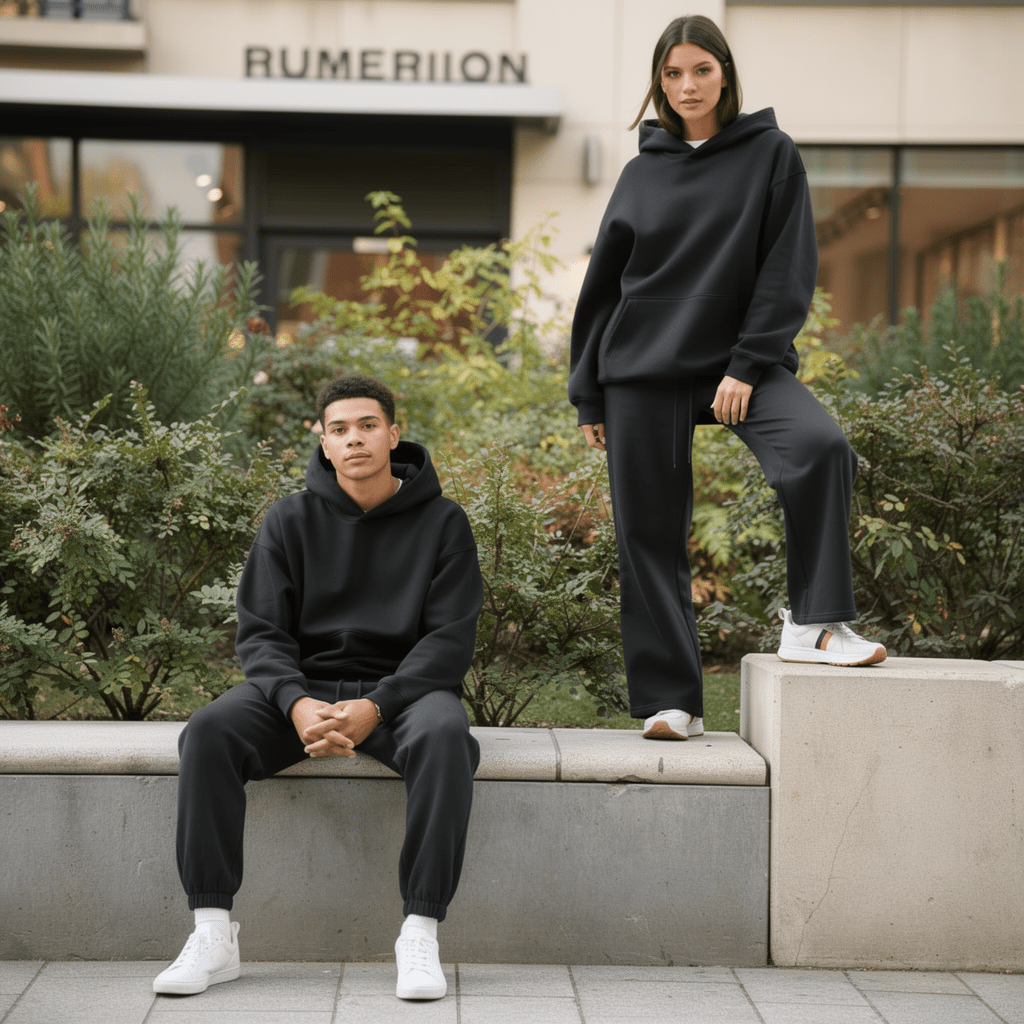 Oversized Hoodie & Jogger Set – Schwarz - ELEVYN
