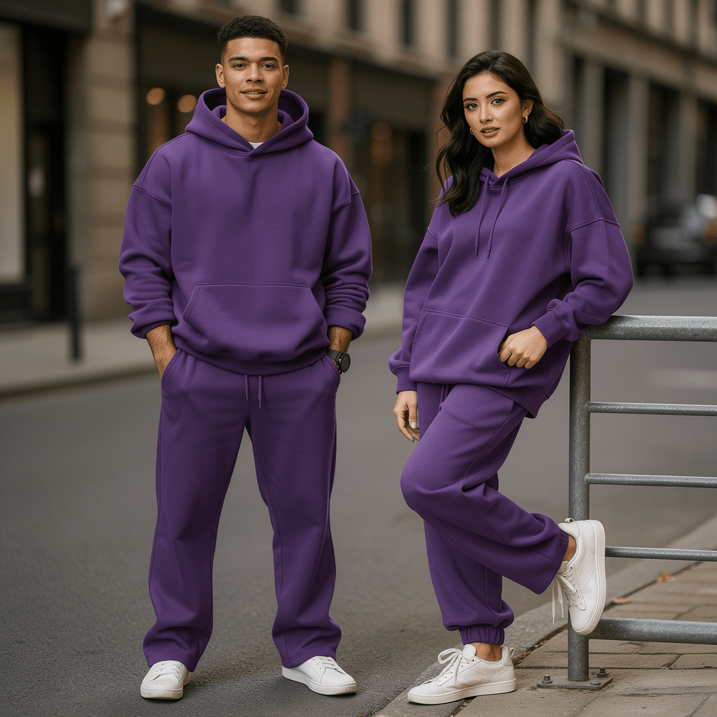 Oversized Hoodie & Jogger Set – Violett - ELEVYN