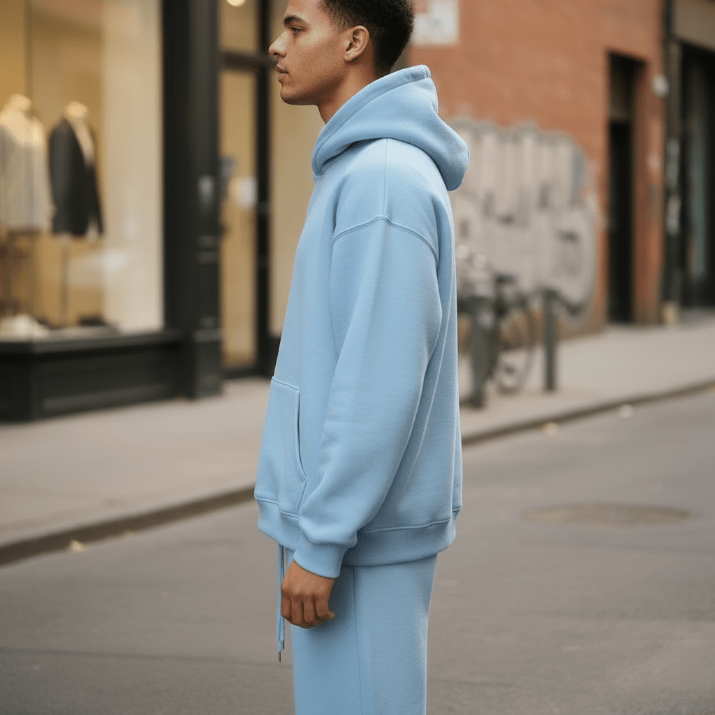 Oversized Hoodie & Jogger Set – Babyblau - Elevé